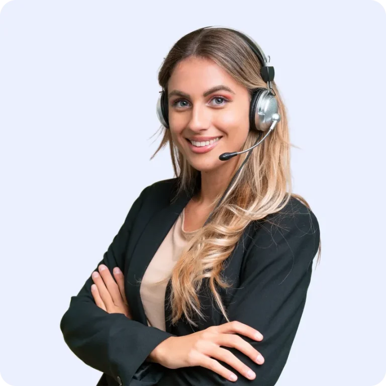 Support agent with headset representing human support alongside AI automation.
